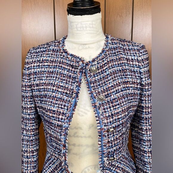 Derek Lam 10 Crosby Elizabeth Tweed Peplum Jacket size 00 - Picture 7 of 13